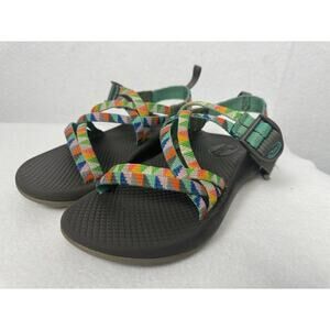 Chaco Kids ZX1‎ Ecotread Sandals Girls Size 1 Multi-Color Geometric